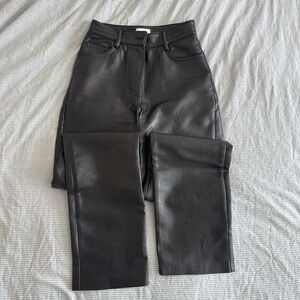Wilfred Black Faux Leather Straight-Leg Jeans